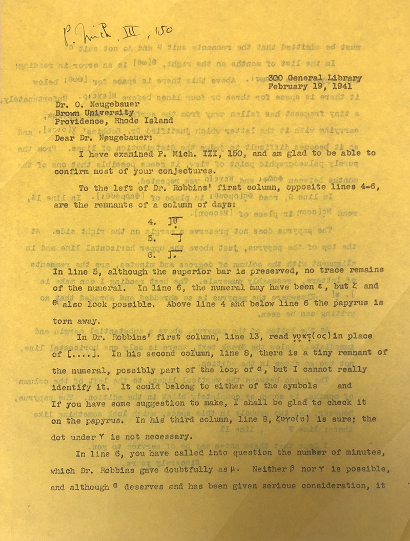 Typed letter